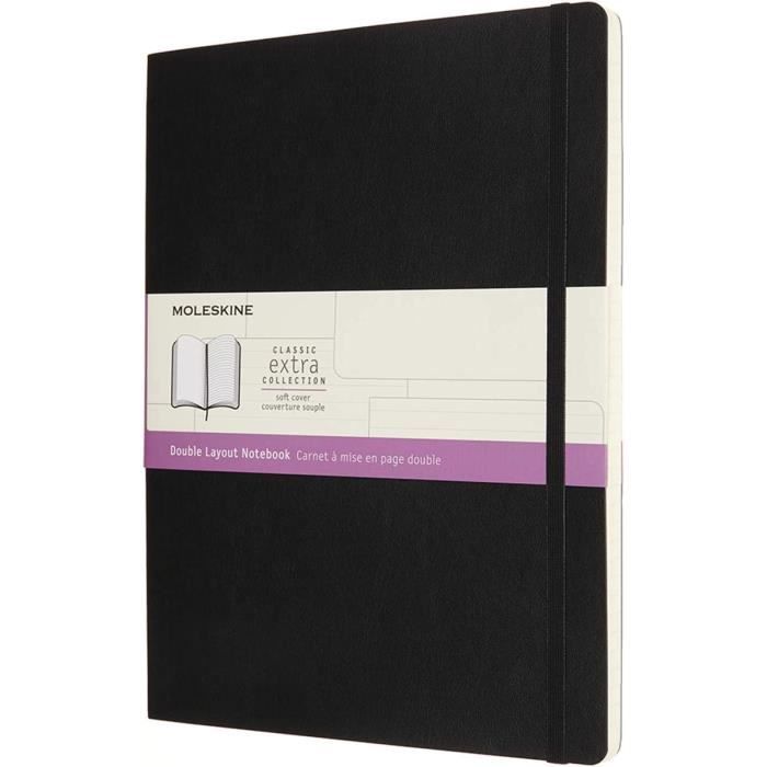 Moleskine, Classic Notebook, Blank and Lined Pages, Soft Cover and Elastic Closure, XL Format