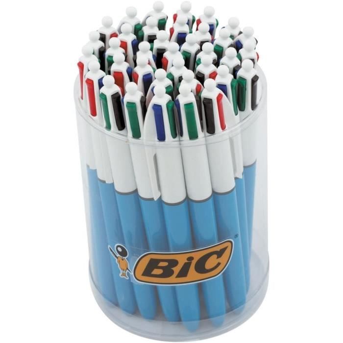 BIC 4 Couleurs Mini Stylos-Bille Rétractables Pointe Moyenne (1,0 mm) - Couleurs Classiques et Fantaisie Assorties, Blister Format Spécial de 3