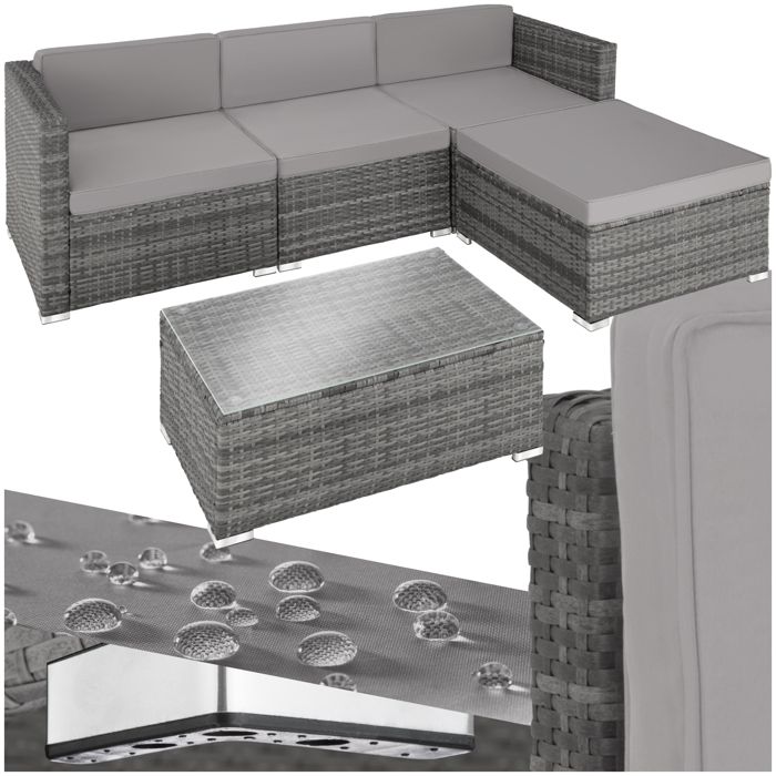 canape de jardin florence 4 places variante 2 gris cdiscount jardin