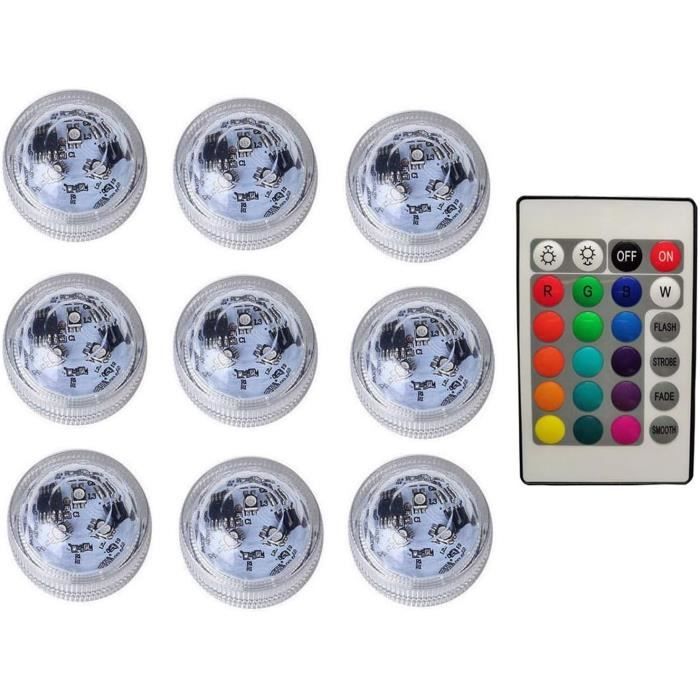 Lumière submersible - TECH DISCOUNT - 2pcs - 16 couleurs - Étanche IP68 Lumière submersible - TECH DISCOUNT - 2pcs - 16 couleurs - Étanche IP68