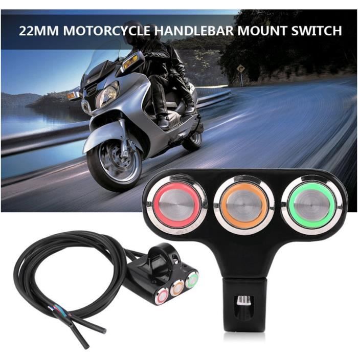 Interrupteur Guidon Moto Keenso 22mm - Universel Pour Phares/Antibrouillards - 12V/10A