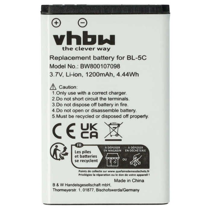 vhbw batterie 1200mAh (3.7V) pour téléphone portable Smartphone Wiko Riff comme Lubi2.