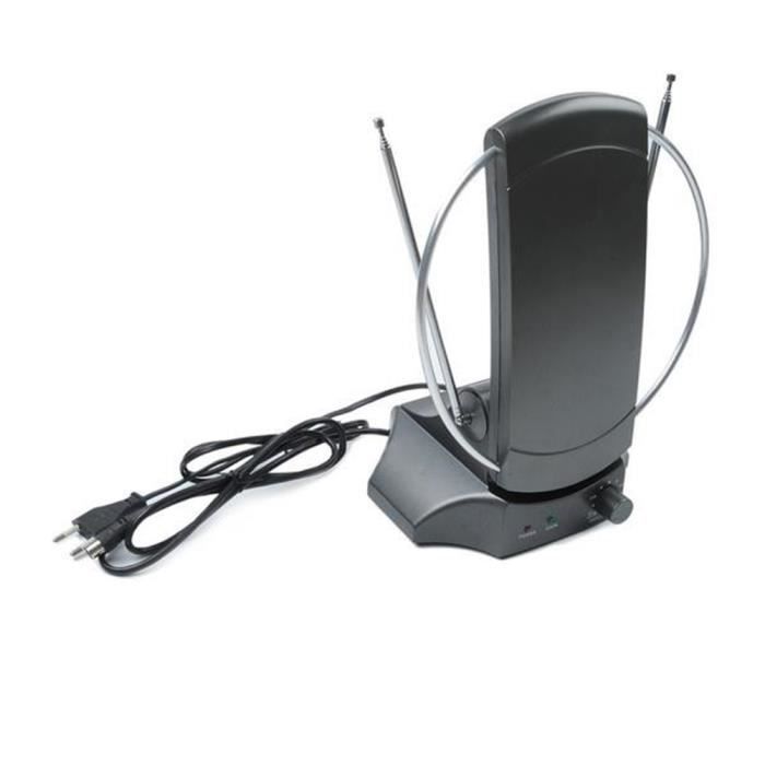 Antenne TV Intérieure Amplifiée - Réception Numérique TNT - Design Compact - Pour Espaces Restreints