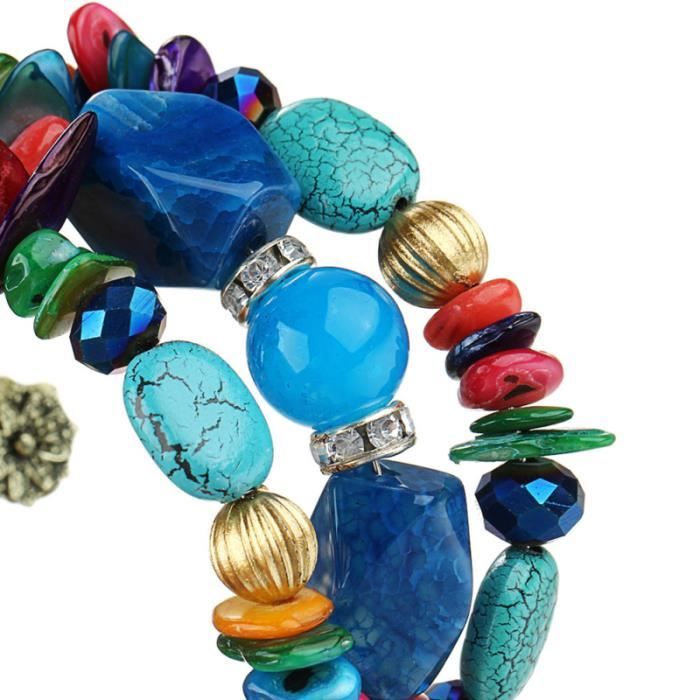 Bracelet Jonc En Bois Sculpté Vintage Pour Femme - Largeur 3.5 Cm, Diamètre 6.7 Cm, Bois Naturel - 10