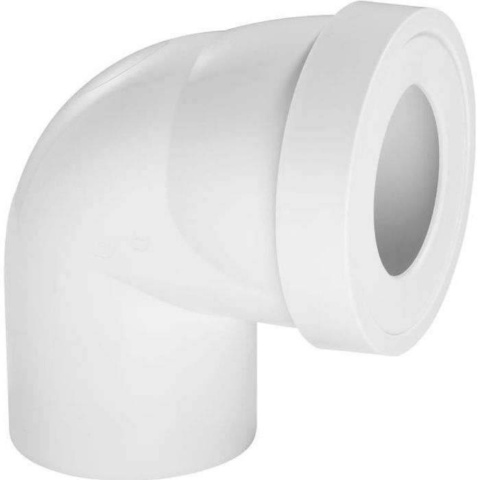 Pipe rigide courte - WIRQUIN - Coudée male - Ø 100 mm - Plastique - Synthétique - Blanc