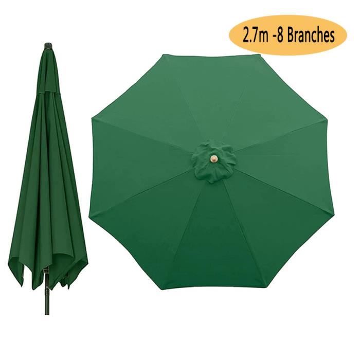 Auvent de rechange Sunbrella à 8 baleines de m pour parasol de terrasse, Housse en tissu pour jardin, terrasse, cour, plage,Vert