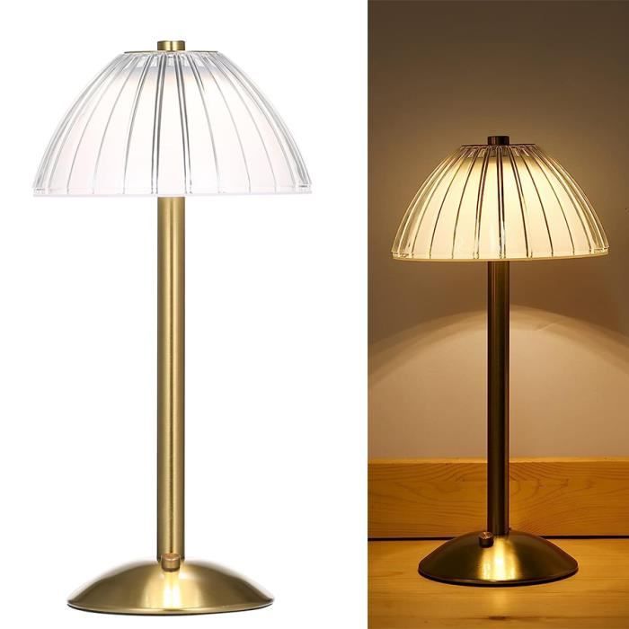 Lampe de table sans fil USB rechargeable LED avec contrôle tactile Dimmable 3 couleurs de lumière Lampe de chevet Lampe de lecture