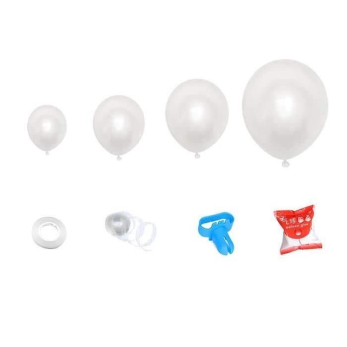 Lot De 100 Fermoirs à Ballons Avec Cordon, Blanc, Pour Fêtes (mariage, Noël, Anniversaire) - 7