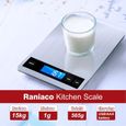 Balance de cuisine électronique MTEVOTX - 15 kg - écran LCD - acier inoxydable et verre trempé-1