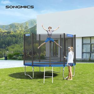 Diam/ètre 366 cm Filet de Protection Noir et Bleu STR124 avec /Échelle S/écurit/é test/ée par T/ÜV Rheinland Poteaux recouverts SONGMICS Trampoline ext/érieur /Équipement Jardin