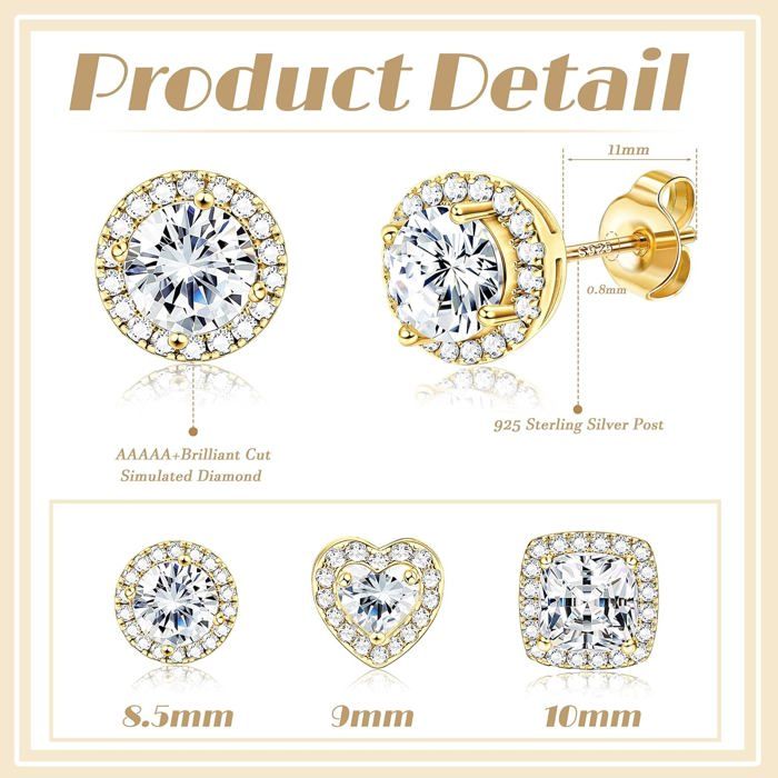 Paire De Boucles D'oreilles 3, 4, 6 Ou 8 Mm En Argent 925 (sans Nickel, Sans Plomb) - Puces Clous D'oreilles - France