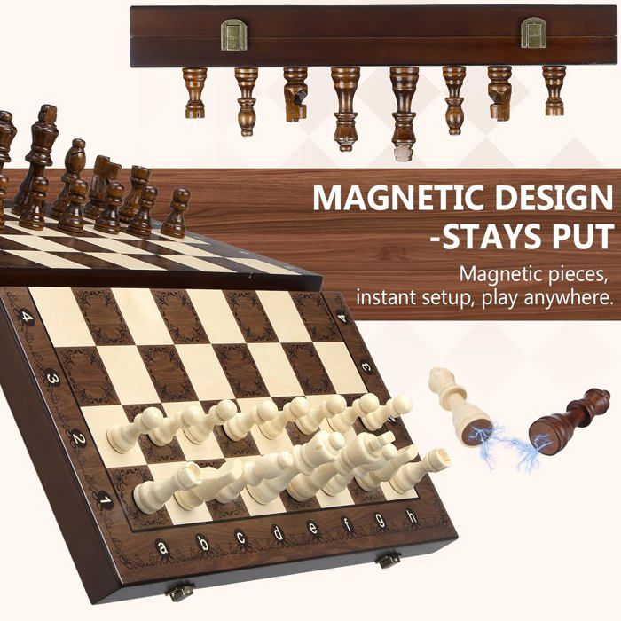 Jeu D'échecs Magnétique Pliable Xrten – Voyage, Voiture, Avion – Plateau 25 Cm, Pièces Aimantées