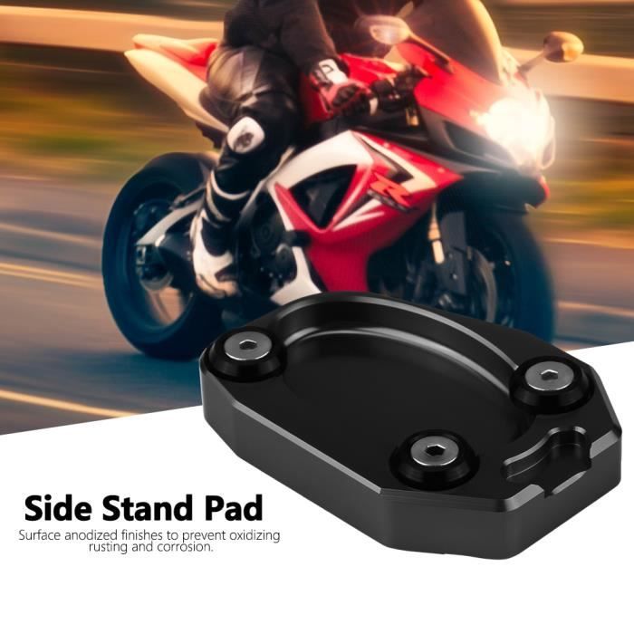 Plaque D'Extension De Plaquette De Moto Support Latu00e9Ral U00e9Largir Plaque Extension Pad Moto Pied Extension Pad CNC En Aluminium Pied Bu00e9Quille Latu00e9Rale Agrandir(rouge
