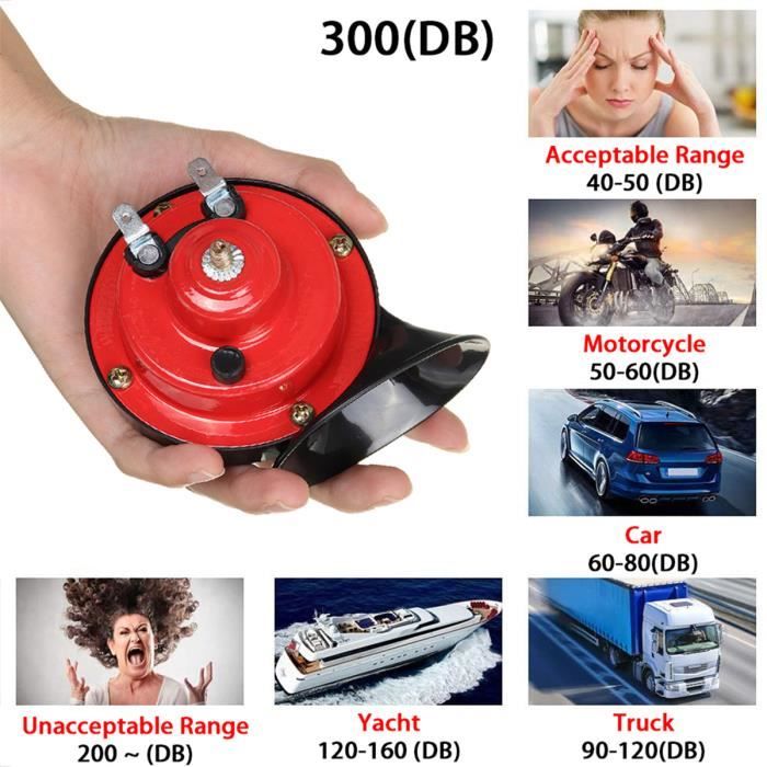 MOCNT 1Pcs Rouge 12V Klaxon Voiture 300db Klaxon de Train