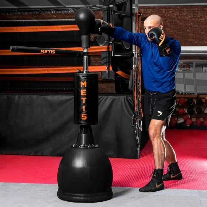 Punching ball poire de vitesse boxe avec support plateau tournant composite  acier simili cuir rouge noir 22 63x60x73cm Gris - Cdiscount Sport
