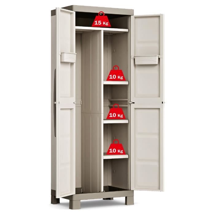KETER ARMOIRE UTILITAIRE EXCELLENCE , Sable/Terre, 65 x 45 x 182 cm