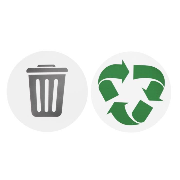 HERCHR Autocollant pour poubelle de recyclage, lot de 60 étiquettes pour poubelles de recyclage, autocollants pour la cuisine, la maison