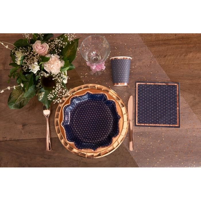 Joli gobelet élégant en carton en bleu marine et rose gold (x10) REF/7095 -  Cdiscount Maison