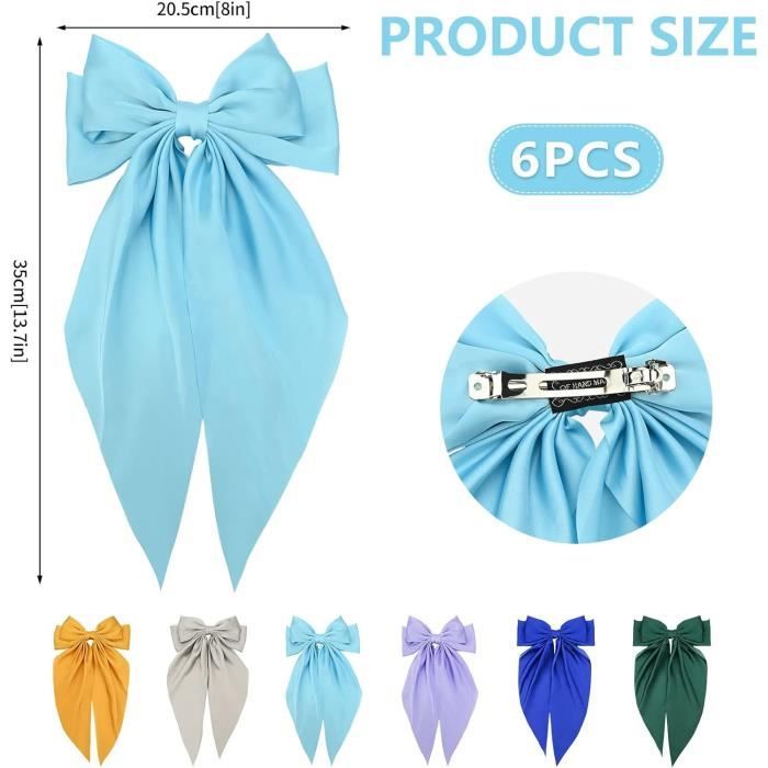 Lot 2 Bandeaux Nœud + 8 Épingles à Cheveux Tissu - Accessoires Doux Rouge Et Bleu Pour Fille