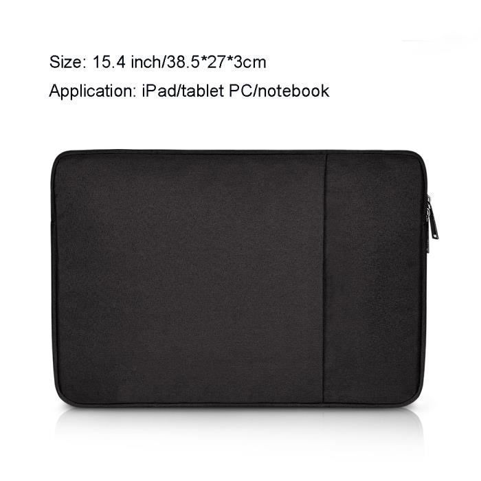 Housse Ordinateur Portable 15.4 Pouces Pochette de protection avec 2 poches noir Cdiscount Informatique