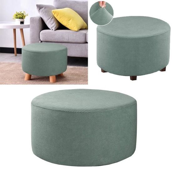 ZYYH Housses De Pouf Rond Extensibles Rond Velours Housse Ottomane En Housse De Repose-Pieds Interieur Housse De Tabouret Canape Pouf Housse De Protection Couvre-Pouf De Rangement