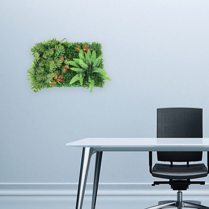 Panneaux Muraux De Plantes Artificielles - 40 X 60 Cm - Plante Verte Artificielle - Simulation D'herbe Verte - Décoration Murale D'intérieur, Hôtels, Cafés (feuilles De Melon