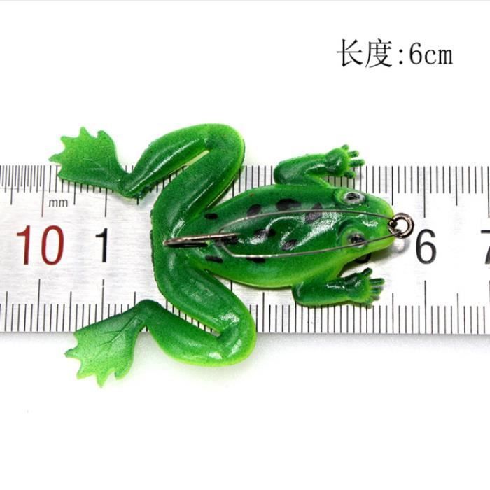 Leurre Grenouille Soft 6,5 Cm – Sans Herbe, Réaliste, Vinyle, Pour Bar, Truite, Brochet, Eau Douce/salée, Vert Clair