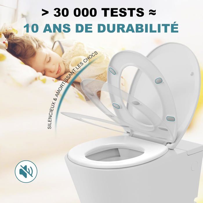 Abattant WC Soft Close Universel - Frein De Chute, Résine - Marque Metaform - Neuf