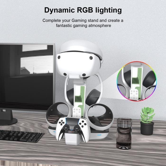 Support Casque RGB Gamer avec Station de Chargeur pour Manettes PS5  DualSense,avec RGB - Cdiscount Informatique