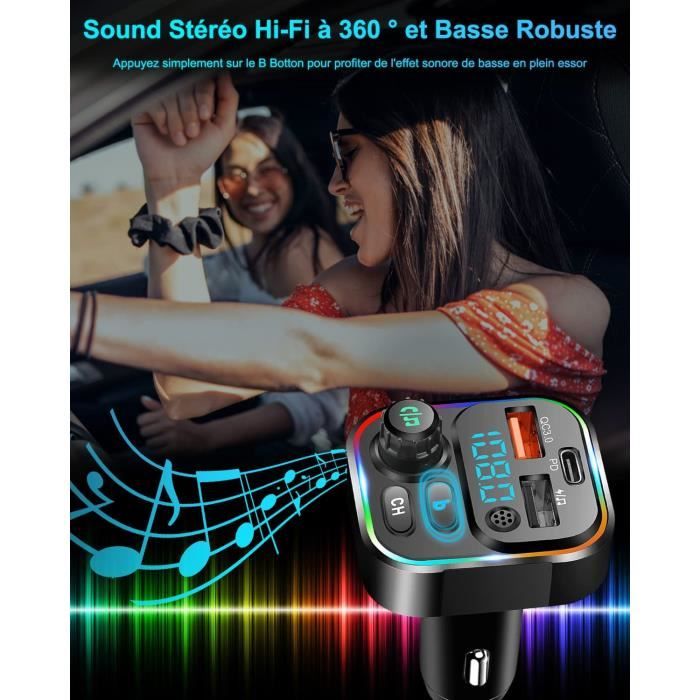 Chrono - Transmetteur FM Bluetooth pour Voiture - Adaptateur Voiture  Bluetooth PD20W+QC3.0 Allume-Cigare Bluetooth 5.0 Récepteur Radio Lecteur  de Musique, Noir - Chargeur Voiture 12V - Rue du Commerce