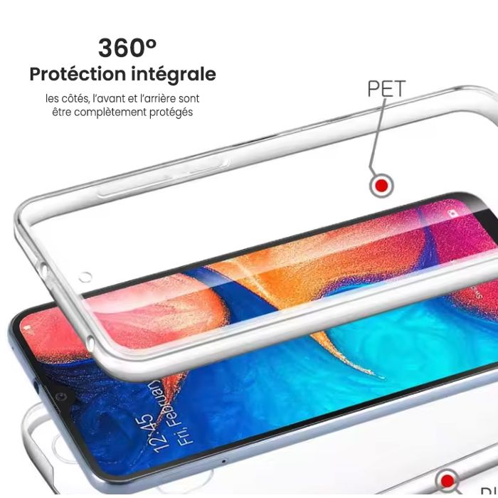 Coque Gel 360° Complète Pour IPhone 12/12 Pro - Protection Avant + Arrière - Transparente