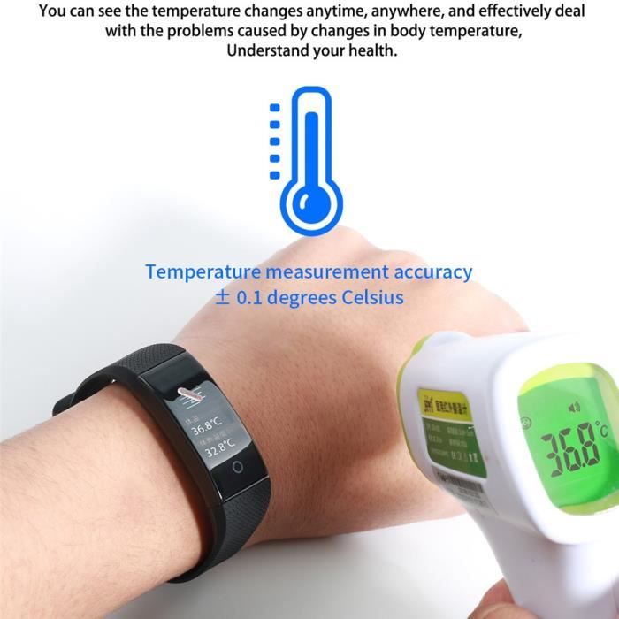 Bracelet intelligent T118 avec mesure de la température corporelle