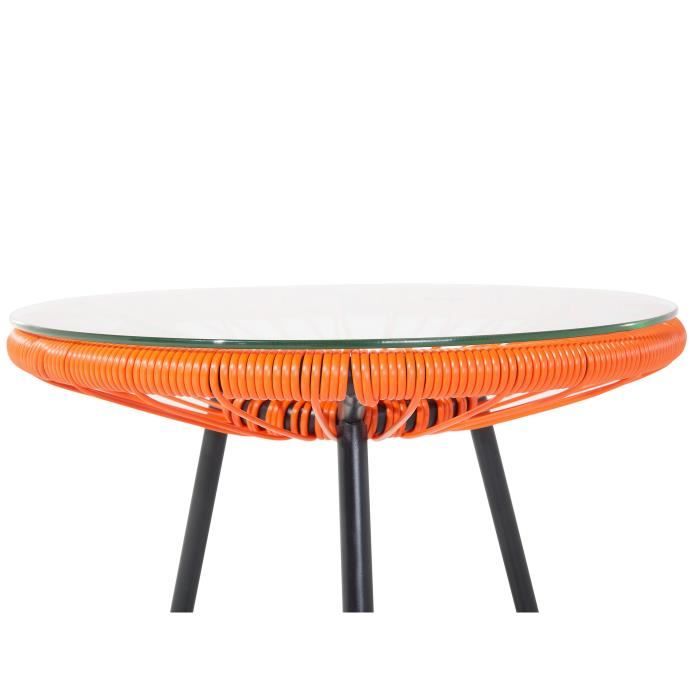 Fauteuil spaghetti en rotin orange - BELIANI - ACAPULCO II - Bois -  Panneaux de particules - 90 cm - 160 kg - Cdiscount Jardin