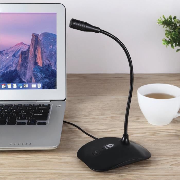 Microphone USB Plug & Play Pour PC - Haute Sensibilité, Gain élevé | Appels Clairs, Télétravail, Cours En Ligne | Compact Et Portable