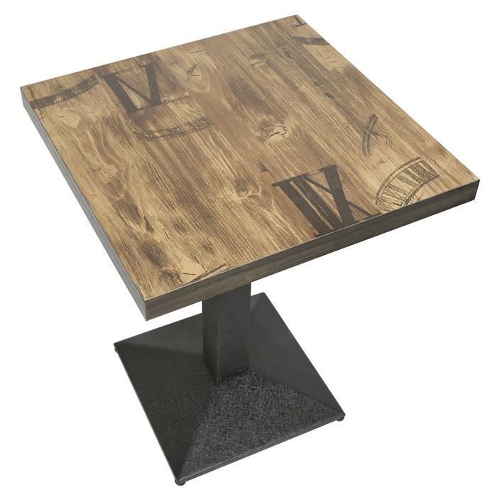 Table De Bar Réglable En Hauteur OHMG - Plateau 60x60 Cm, Hauteur 70-110 Cm - Style Industriel, Pour Intérieur/Extérieur
