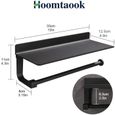 Hoomtaook Supports pour Papier Essuie-Tout Distributeurs Derouleur Essuie Tout 33cm, Aluminium, Porte-Papier de Cuisine Noir-3