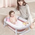 YUENFONG Baignoire Pliable pour Bébé Enfant Avec Coussin de Bain - Peu encombrant et Portable - Pour enfants de 0 à 8 ans - Rose-3