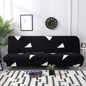 Housse De Clic-clac Extensible Sans Accoudoirs, Noir, 160-195 Cm, Polyester