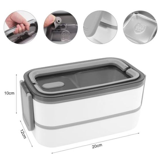 Boîte Bento En Inox 304 Avec 3 Compartiments - Réutilisable, Hermétique, Va Au Four - Lot De 2