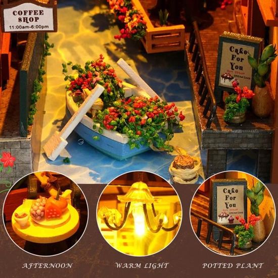Book Nook Forest Tea – Kit DIY En Bois 3D Avec LED, Mini Bibliothèque De Forêt, Cadeau Adulte, 14 Ans Et +