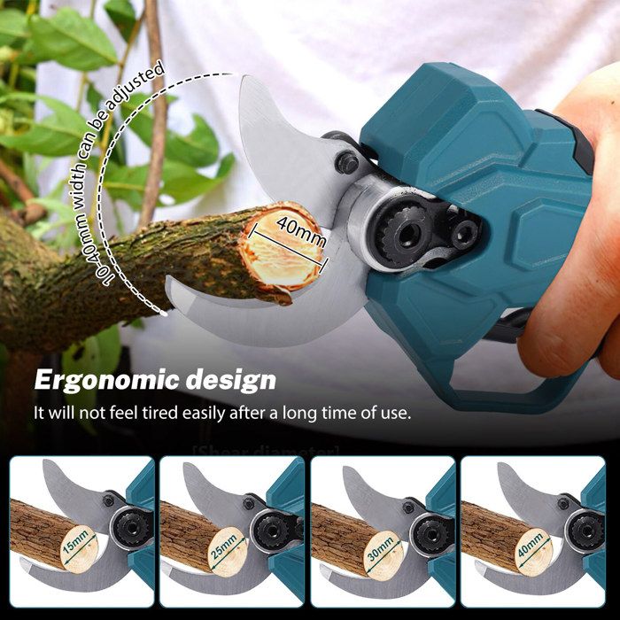 Ehskzjh Sécateur Électrique Sans Fil, 40Mm Secateur Electrique