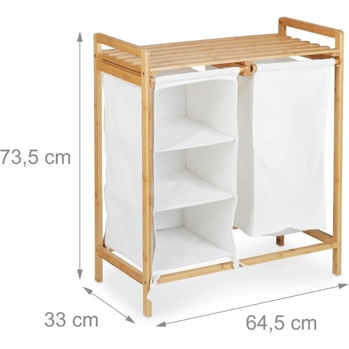 Meuble Salle De Bain Avec Panier à Linge Avec Tiroir Armoire Inclinable