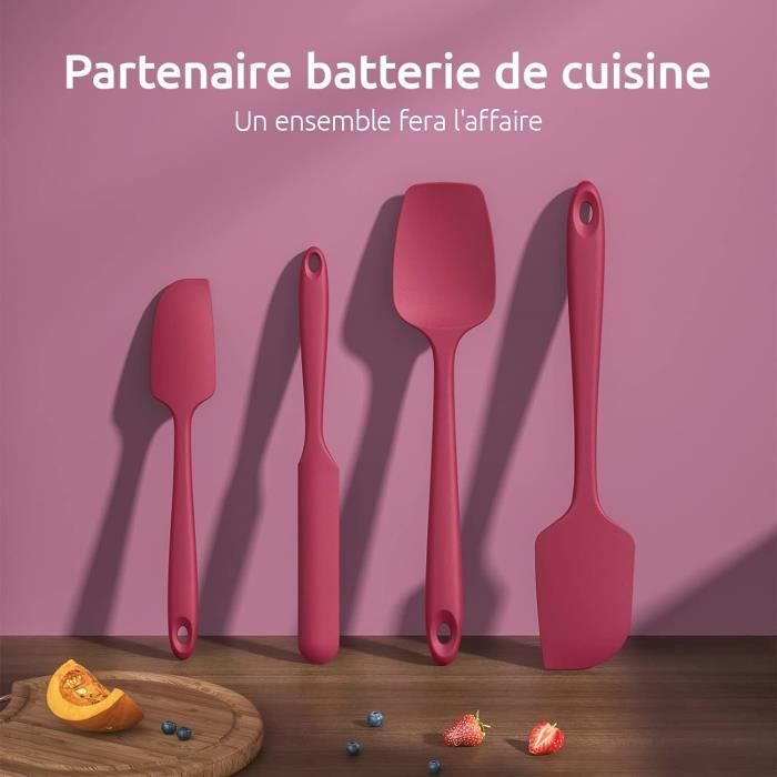 Lot De 3 Spatules Silicone Antiadhésives - Résistantes à 600°F, Sans BPA, Pour Poêles