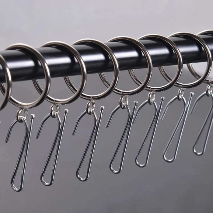 Lot De 70 Anneaux De Rideau Métal Argenté 25 Mm Avec Clips - Pour Tringles & Loisirs Créatifs - 9