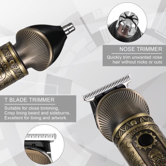 Tondeuse Barbe & Cheveux Hatteker - Précision, étanche - Couleur Or - Neuf En Boîte