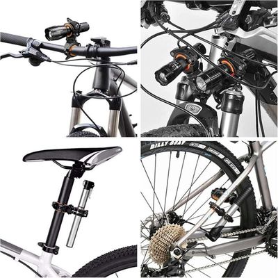 Support Universel Pour Lampe De Poche Vélo – Silicone + Plastique, Rotation 360°, Diamètre 18-38 Mm