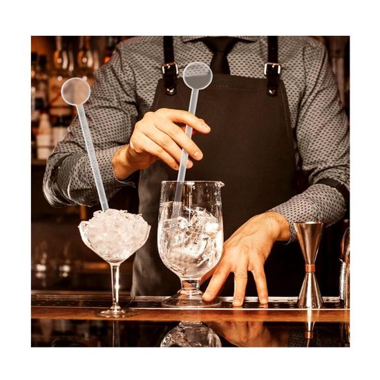 80 Pcs Touillettes Cocktail Réutilisables Acrylique 18cm Colorées