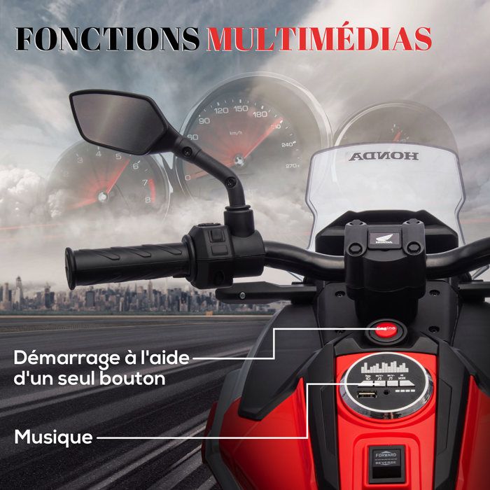 Moto Électrique Enfant Honda Nc750x - Nombreux Équipements - Véhicule électrique enfant