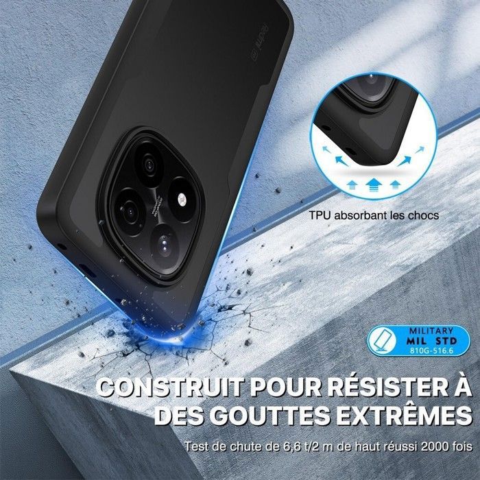 Coque Intégrale 360 Pour Xiaomi Redmi 14C/13C/A5/A3/Note 14/13/12 - Silicone + PC, Noir Transparent