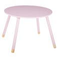 Table douceur rose pour enfant en bois Ø60cm - ATMOSPHERA - Table - Enfant - Mixte-0
